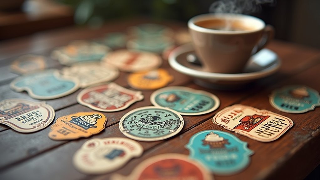 coffee label sticker sheets
