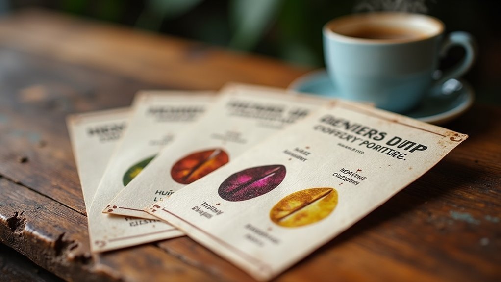 cupping sample cards selection