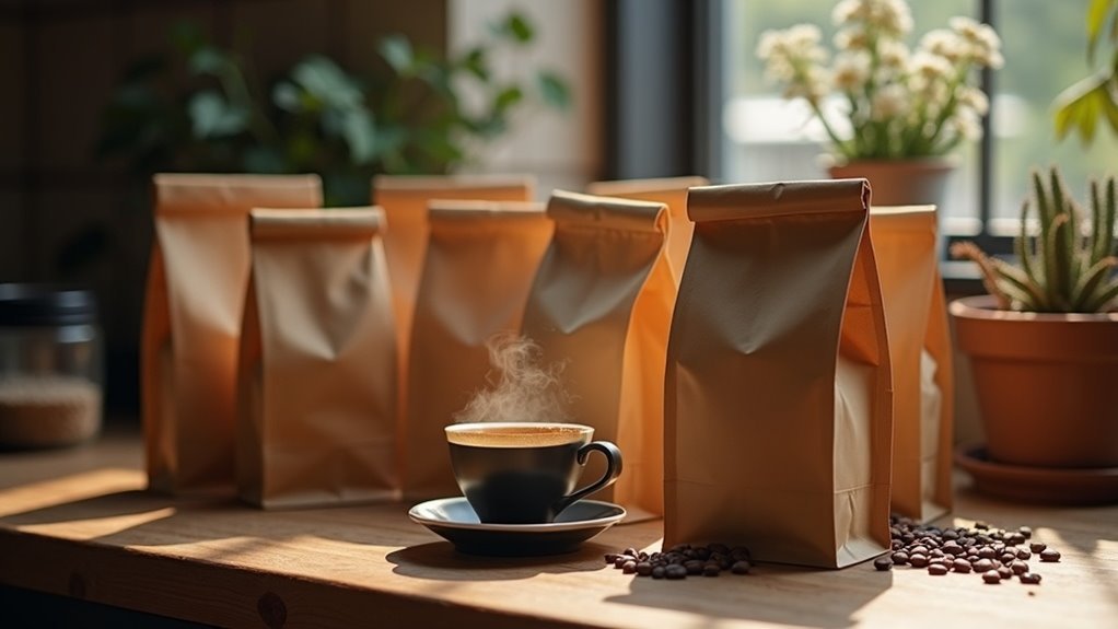 kraft coffee bags with valves