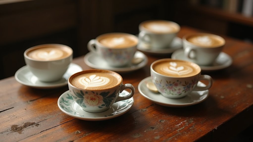 latte bowls and saucers