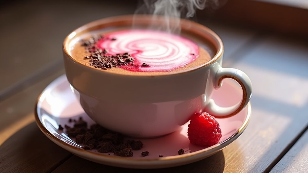 raspberry flavored mocha beverage