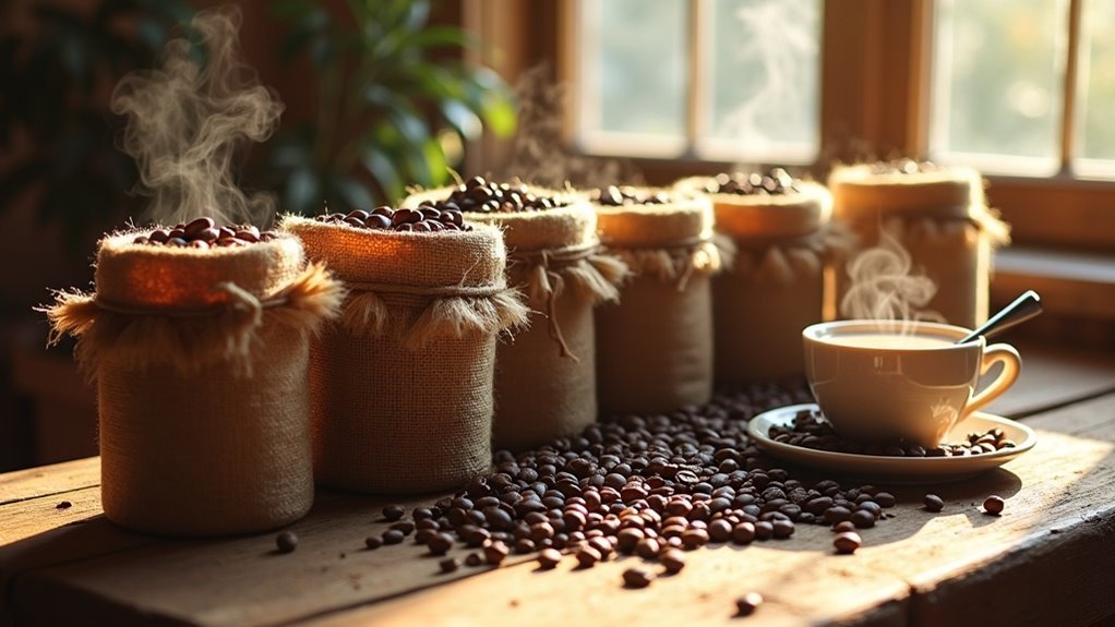 rum barrel coffee beans