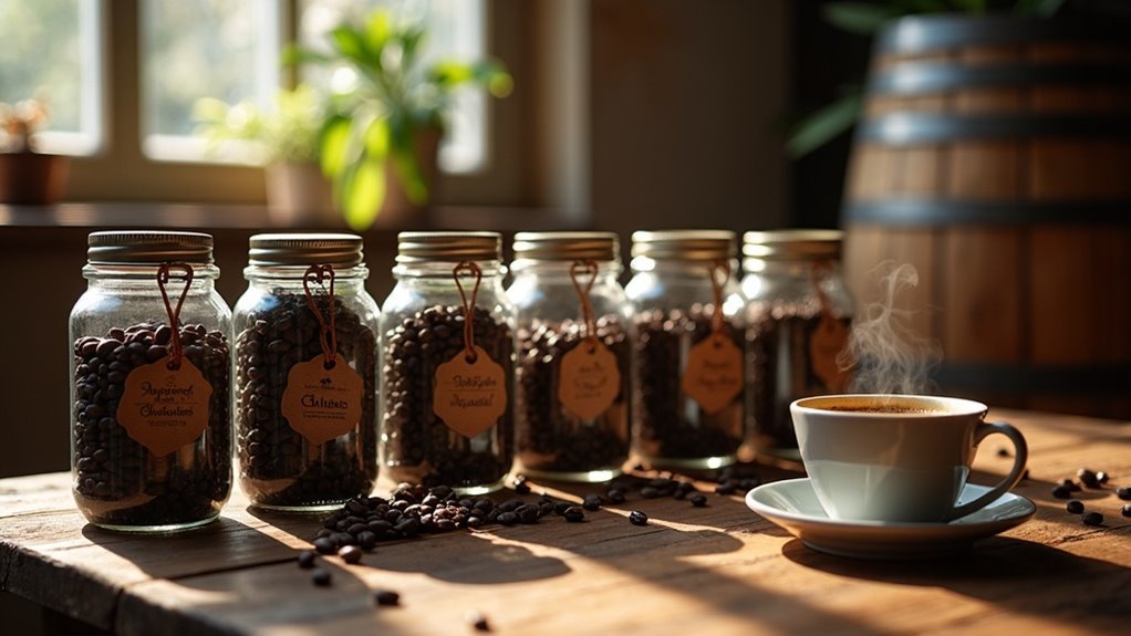 wine barrel coffee beans